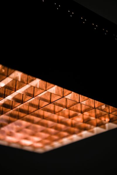Rare Flush Mount Ceiling Lights in Copper Lacquer and Metal 1960s