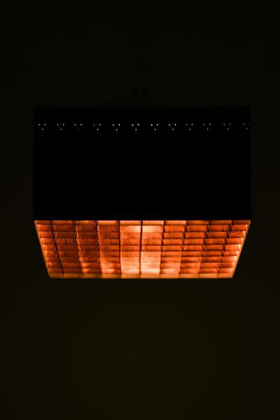 Rare Flush Mount Ceiling Lights in Copper Lacquer and Metal 1960s
