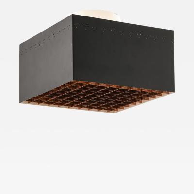 Rare Flush Mount Ceiling Lights in Copper Lacquer and Metal 1960s