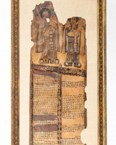 Rare Framed Museum Quality Antique Ethiopian Talismanic Healing Scroll