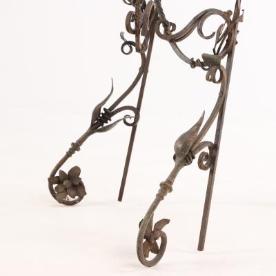 Rare French Art Nouveau Wrought Iron Adjustable Easel C 1900