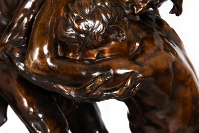 Rare French Bronze Sculpture Return of Prodigal Son by Ernest Dubois