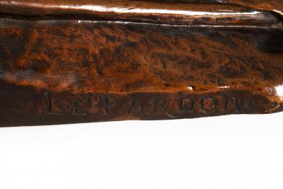 Rare French Bronze Sculpture Return of Prodigal Son by Ernest Dubois