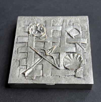 Rare French Line Vautrin Silvered Bronze Holopherne Box