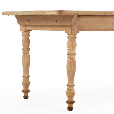 Rare French Painted Pine Farm Table 19th C 