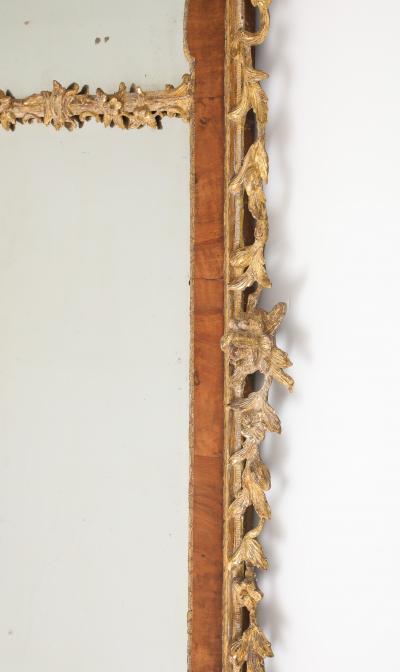 Rare George II Walnut and Parcel Gilt Mirror c 1740