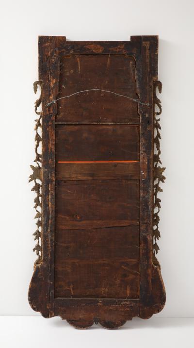 Rare George II Walnut and Parcel Gilt Mirror c 1740
