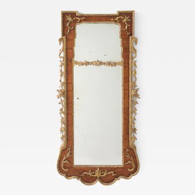 Rare George II Walnut and Parcel Gilt Mirror c 1740