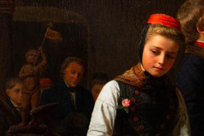 Rare German Antique Painting After Church by Karl Friedrich Boser circa 1860