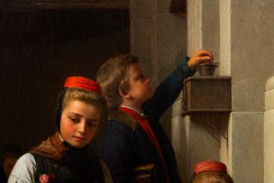 Rare German Antique Painting After Church by Karl Friedrich Boser circa 1860