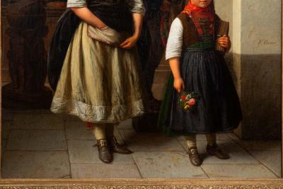 Rare German Antique Painting After Church by Karl Friedrich Boser circa 1860