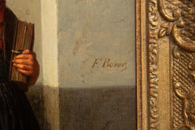 Rare German Antique Painting After Church by Karl Friedrich Boser circa 1860