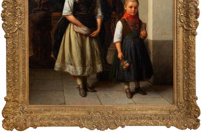 Rare German Antique Painting After Church by Karl Friedrich Boser circa 1860
