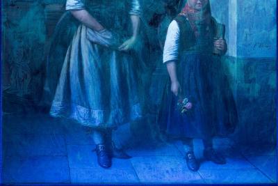 Rare German Antique Painting After Church by Karl Friedrich Boser circa 1860