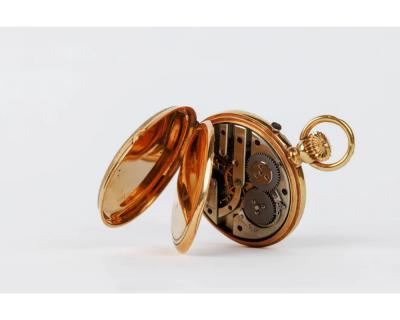 Rare Gold and Enamel Presentation Pocket Watch with Portrait of Naser Shah