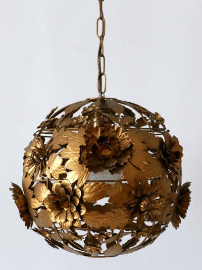 Rare Gorgeous Mid Century Modern Metal Floral Pendant Lamp Germany 1960s