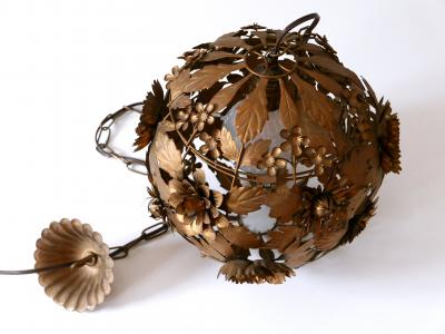 Rare Gorgeous Mid Century Modern Metal Floral Pendant Lamp Germany 1960s