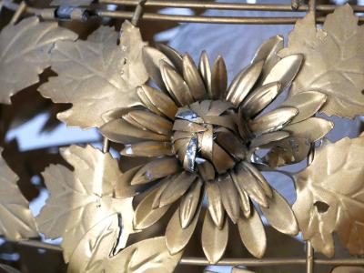 Rare Gorgeous Mid Century Modern Metal Floral Pendant Lamp Germany 1960s