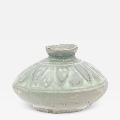 Rare Goryeo Dynasty Korean Celadon Bud Vase 14th century