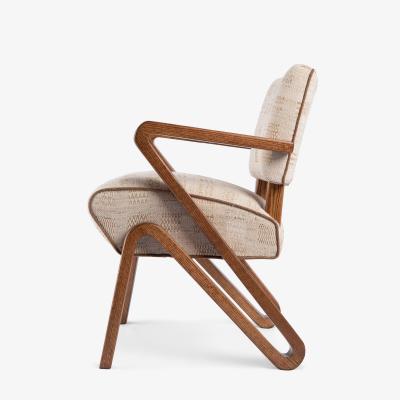 Rare Grasshopper Form Accent Chair in Hand Woven Silk Linen