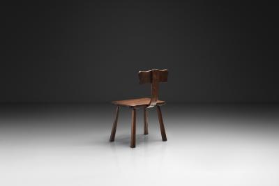 Rare Handcrafted Wooden Chair Europe Mid 20th Century