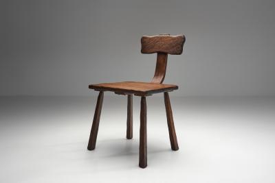 Rare Handcrafted Wooden Chair Europe Mid 20th Century