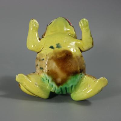 Rare Holdcroft Majolica Frog Toothpick Holder