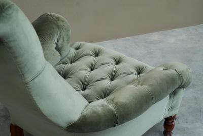 Rare Horrix Brothers Lounge Chair in Velvet The Netherlands Mid 19th Century