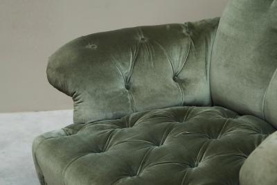 Rare Horrix Brothers Lounge Chair in Velvet The Netherlands Mid 19th Century