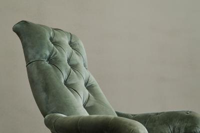 Rare Horrix Brothers Lounge Chair in Velvet The Netherlands Mid 19th Century
