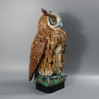 Rare Hugo Lonitz Majolica Eagle Owl Figure