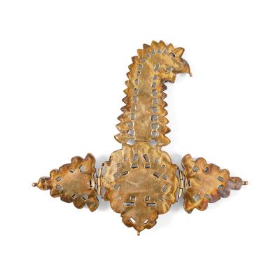 Rare Indian gold ruby and turquoise Sarpech turban ornament