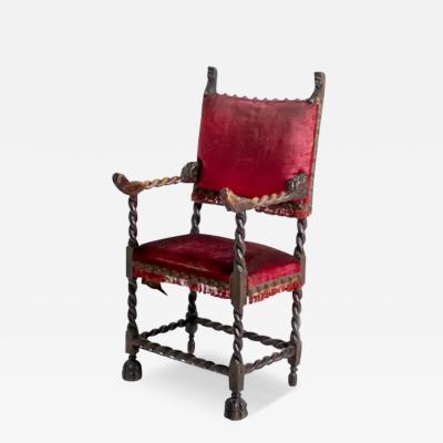 Rare Italian Antique Chair 1500s