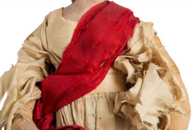 Rare Italian Carved Polychromed Cr che Santos Saint Angel Figurine ca 1750