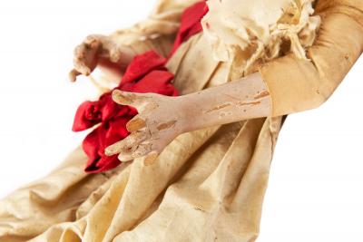 Rare Italian Carved Polychromed Cr che Santos Saint Angel Figurine ca 1750