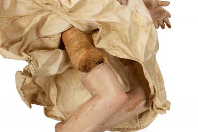 Rare Italian Carved Polychromed Cr che Santos Saint Angel Figurine ca 1750