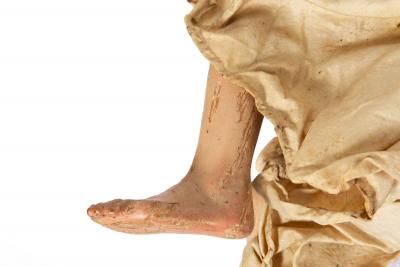 Rare Italian Carved Polychromed Cr che Santos Saint Angel Figurine ca 1750