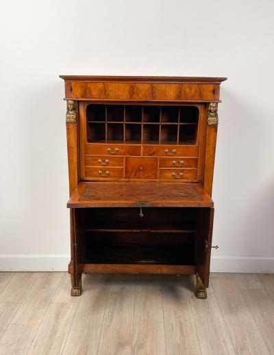 Rare Italian Empire Secretary Abattant Early 19th Century