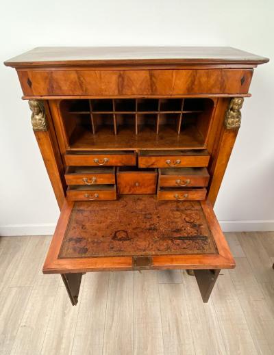 Rare Italian Empire Secretary Abattant Early 19th Century