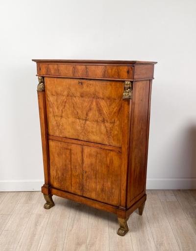 Rare Italian Empire Secretary Abattant Early 19th Century