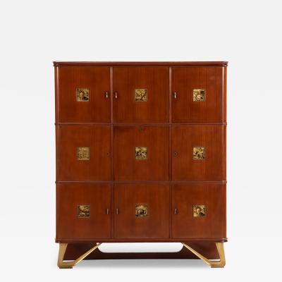 Rare Italian Mahogany Collectors Cabinet or Bar C 1945