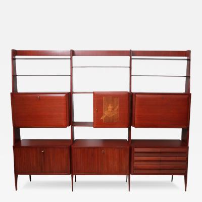 Rare Italian Modern Mahogany Tall Bookcase