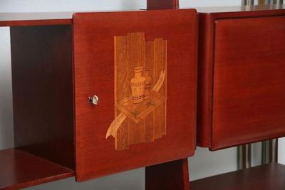 Rare Italian Modern Mahogany Tall Bookcase