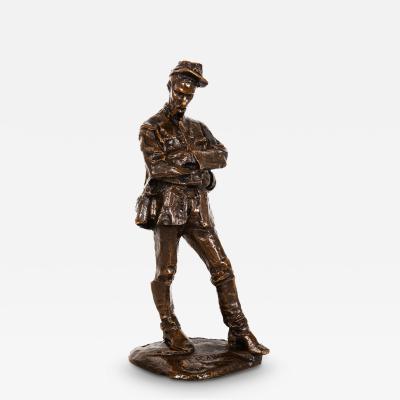 Rare Italian Modernist Bronze Sculpture of General Sirtori by Enrico Butti