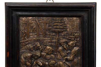 Rare Italian Renaissance 16th Century Bronze Plaque The Lamentation of Christ 