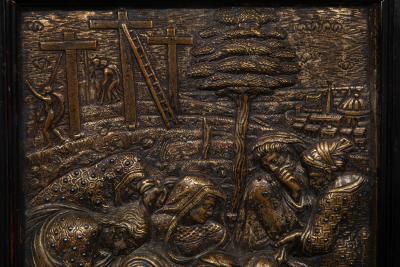 Rare Italian Renaissance 16th Century Bronze Plaque The Lamentation of Christ 