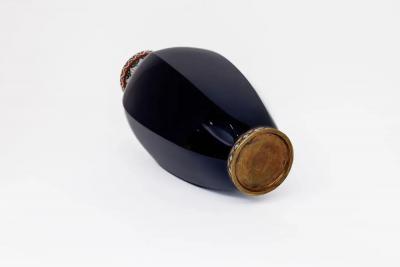 Rare Japanese Cloisonn Enamel Vase with Kingfisher and Reeds Hayashi Kodenji