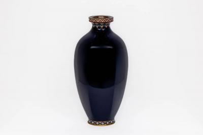 Rare Japanese Cloisonn Enamel Vase with Kingfisher and Reeds Hayashi Kodenji