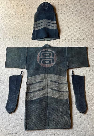 Rare Japanese Firemans Four Piece Assemble Meiji to Showa Period