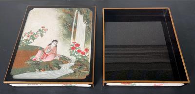 Rare Japanese Lacquer Writing Box Suzuribako Meiji Period